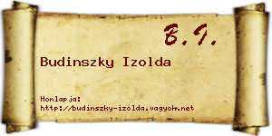 Budinszky Izolda névjegykártya